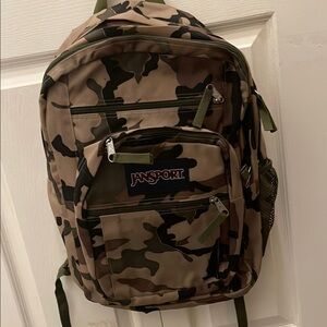 Jansport Camo-Pattern Backpack in Green and Brown